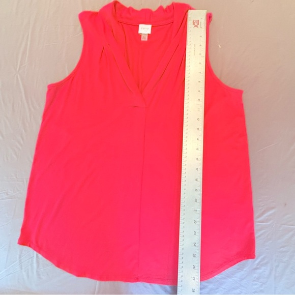 NWOT Cupid Red Sleeveless Blouse with V-Neckline Size XL - Picture 6 of 7